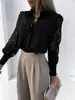 2026 Ropa de Mujer Transfronteriza Patchwork de Encaje Camisa de Manga Larga Solapa Hueca Top de Mujer de Alta Calidad para Viajes de Negocio Fuente de Comercio Exterior