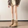 Botas curtas retrô com cano removível para mulheres, novo estilo outono e inverno 2026, com fivela de cinto, botas western cowboy com salto bloco, botins