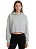 Moletom com capuz feminino curto estilo europeu e americano 350g, jaqueta com capuz outonal de corte solto que emagrece com texto estampado