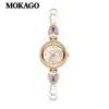 El Brazalete de Reloj para Mujer Más Vendido de Mokago, Estilo de Lujo Ligero con Nácar, Alto Valor Estético, Esfera Redonda Pequeña, Reloj de Cuarzo Compacto