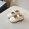 Zapatos de Cuero para Niñas Estilo Nuevo Primavera y Otoño Zapatos de Princesa Bordados para Niñita Zapatos Individuales de Suela Blanda para Bebé Mocasines Negros