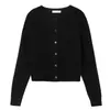 Cardigan Tricotado Clássico de Cor Sólida Versátil com Gola Redonda para Mulheres 2026 Outono Inicial Novo Suéter Macio Roupa de Baixo Top de Manga Longa Tendência