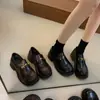 Mocasines de plataforma gruesa para mujer, nuevo modelo de otoño 2026, zapatos de cuero pequeños estilo JK británico, zapatos negros sencillos populares