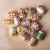 Cuentas Barril Esmalte Cloisonné Chapado en Cobre 18K Cuentas Espaciadoras Pulsera Joyería con Cuentas Accesorios Materiales Hechos a Mano para Bricolaje Cuentas Barril Esmaltadas Cocidas