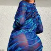 2027 Amazon Europeo y Americano bikini traje de baño dos piezas manga larga protección solar AliExpress conjunto de playa estampado traje de baño para mujer