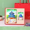 Ciudad Prohibida de Pekín, Palacio de Verano, Templo del Cielo Souvenirs Turísticos, Cuaderno de Lujo, Juego de Imanes para Refrigerador con Arena Líquida, Regalo Estilo Chino