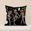 Conjunto de Fantasmas de Halloween Almofada de Lançar Decoração de Festa de Feriado Almofada de Assento Resistente a Manchas de Linho Capa de Almofada para Sofá de Sala de Estar