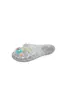 Pantuflas de Cristal Florales, Punta Semi-Cerrada, Suela Suave, Sandalias Planas Casuales Cómodas, Zapatos Versátiles de Verano para Mujer, Para Estar en Casa