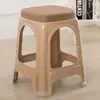Taburete de plástico engrosado para uso doméstico, adecuado para sala de estar, mesa de comedor, taburete alto, taburete de goma, taburete para cambiarse los zapatos, taburete cuadrado de baño, banco pequeño