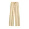 Pantalones de Punto Anchos 100% Lana Pura para Mujer Otoño e Invierno Nuevos de Cintura Alta Pantalones de Lana con Caída Rectos Casuales con Efecto Adelgazante