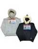 Sudadera con capucha y cremallera unisex Amazon 2025 Otoño/Invierno Moda Transfronteriza Europea y Americana Estampada Personalizada Estilo Callejero Deshilachada