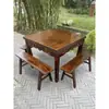 Mesa Quadrada Madeira Maciça Oito Imortais, Nova Mesa Redonda Estilo Chinês para Restaurante, Mesa Quadrada, Conjunto de Mesa e Cadeira para Uso Comercial e Doméstico