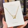 Collar de Mariposa de Lujo Tendencia en Tiktok para Mujer, Colgante de Acero de Titanio 18K que No se Desvanece, Cadena para Clavícula Simple y Versátil