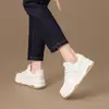 Zhr Zapatos Blancos de Suela Gruesa para Aumentar la Altura Estilo Campus Otoño e Invierno 2025 Zapatos Deportivos Versátiles para Estudiantes Zapatos de Plataforma Pequeña