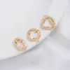 Pingente Retangular Redondo Banhado a Ouro 14K Zircônia Anel de Cobra Colar Brincos Pingente Pingente de Joia DIY
