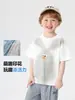 Camiseta de Verão Masculina Estilo Europeu Direita Roupas Infantis Crianças Pequenas 2026 Novo Modelo Manga Meia Manga Roupas de Verão