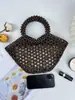 Bolsas Tejidas con Cuentas Hechas a Mano de Diseño de Nicho Invernal, Estilo Retro Europeo y Americano de Alta Gama, Bolsas de Mano Tipo Cesta, Artículos en Stock Transfronterizos
