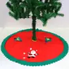 Falda para Árbol de Navidad 90cm Borde Verde Calcomanía de Anciano Phnom Penh Falda para Árbol No Tejida Decoración de Pie para Árbol de Navidad Delantal