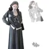 Ropa de Maternidad 2025 Otoño e Invierno Nuevo Suéter Falda de Dos Piezas Falsas con Flor Estéreo de Alta Resistencia Aspecto Adelgazante Traje de Maternidad Moderno
