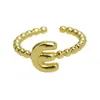 Anillos de 26 Letras Inglesas Más Vendidos Transfronterizos Anillos Gruesos Brillantes de Oro de 18 Quilates Modelo Caliente de Amazon Dropshipping