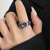 Hebilla de Cinturón Estilo Dulce y Fresco Anillo Estrella para Mujer, Nuevo Bicolor Oro y Plata Esmalte con Incrustaciones de Diamante, Anillo Abierto para Dedo Índice, Diseño Único