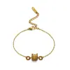 Pulsera Retorcida en Espiral de Tres Anillos de Acero Inoxidable Brillante Dorado para Mujer, Joyería de Mano Simple y Moderna Estilo Pareja No Desvanecible