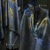 Tela Jacquard Degradada Dorada Azul de Doble Cara Textura Retro Estilo Chino Cheongsam Tela de Diseñador para Ropa Creativa