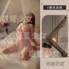 Bata de Noche Sexy Talla Extra Grande, Ropa de Dormir sin Espalda de Encaje con Aros que Realza Bustos Pequeños, Atractivo Diseño de Moño