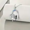 Nueva Cadena de Collar con Colgante de Gato de Niña de Dibujos Animados Bonita Corazón Moda Versátil Conmemorativo Regalo de Cumpleaños Cadena
