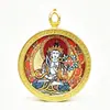 Novo Pingente Thangka Estilo Xizang Cinnabar Doze Signos Zodiacais Oito Divindades Guardiãs Pingente com Mantra de Seis Palavras Tridimensional em Relevo de Face Única