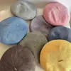 Boina de Punto de Lino Gris Amarillo Rosa Transpirable Fresca Elegante Japonesa Francesa para Mujer