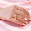 Anillo de Cara Ancha con Textura Diagonal Francesa de Canalé, Diseño de Nicho, Sentido del Diseño, Club Nocturno, Recompensa de Ganado, Paquete Twist Abierto para Dedo
