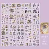 20 Piezas de Luz Flotante Sueño Troquelado Pegatinas de Mascota Libro, Tema de Personaje Chica Coreana Retro Manualidades Libro de Pegatinas DIY