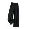 Coleção Outono 2026: Calça Casual Original de Algodão Wide-Leg, Cintura Alta, Emagrecimento para Figuras em Formato de Pera, Calça de Corte Reto, Calça Feminina de Alta Qualidade