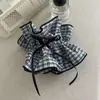 Scrunchie de Laço de Renda Xadrez Preto e Branco Lenço Quadrado Prendedor de Cabelo Faixa de Cabelo Versátil Grampo de Cabelo Acessório de Cabelo Acessório de Cabeça para Meninas