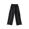 Pantalones de baile jazz estilo urbano europeo y americano con múltiples bolsillos y cintura elástica, holgados e informales, con cordón ajustable en las piernas para mujer.