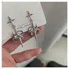 Nuevos Pendientes Asimétricos Simples de Plata de Ley S925 con Aguja de Planeta para Mujer Estilo Cool Estético de Gama Alta Coreano Accesorios de Pendientes de Nicho de Moda