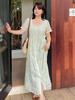 Ropa para Mujer Tallas Grandes Inno Vestido Bordado Blanco Fresco Luna de Noche Verano Nuevo Estilo Vestido de Largo Medio que Ceñe la Cintura 242539