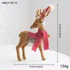 Novo Renas de Plástico de Natal em Pé com Chapéu e Pernas Levantadas Ornamento para Decoração de Atmosfera Natalina e Decoração de Festa