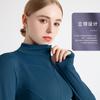 Abrigo de Ropa de Yoga Desnudo para Mujer Camisa con Cremallera de Cuello Vertical Ropa Deportiva para Correr y Fitness de Manga Larga Top Ajustado de Alta Elasticidad