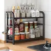 Prateleira de Armazenamento de Temperos para Cozinha, Porta Hashis e Facas, Organizador Multifuncional de Temperos para Bancada, Prateleira de Temperos de Múltiplos Andares