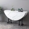 Mesa de jantar dobrável para uso doméstico, adequada para apartamentos pequenos, mesa de jantar simples para imóveis de aluguel, mesa redonda grande moderna minimalista para 10 pessoas