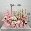 Arreglos de flores artificiales para bodas, arreglos florales para decoración de pasillo, decoraciones de escaparate de compromiso con temática de bosque, arreglos de escena de boda de color rojo rosa