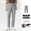 Pantalones de traje coreanos de moda ajustados para hombre, otoño e invierno, casual de negocios, corte holgado, adelgazantes, con caída, versátiles