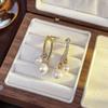 Aretes Perla Aguja de Plata Coreana Plata Esterlina de Alta Gama Retro Europeos y Americanos Aretes de Verano Nicho para Mujer Lujo Accesible