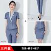 Terno profissional de manga curta, roupa formal feminina para escritório, recepção de hotel, shopping, vendas de hotéis, roupas de trabalho de beleza, saia fina