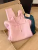 Tienda insignia Shanghai Danong / Suéter pullover rosa holgado con cuello polo de lana de oveja forrado de polar, con un toque casual y sofisticado para mujer