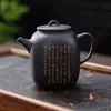 Tetera Original de Arcilla Zisha de una Sola Pieza de Arcilla Negra Pequeña Capacidad para Uso Doméstico Juego de Té Gongfu Manual Fabricante de Tetera para Preparar Té Bai Cai Venta al por Mayor