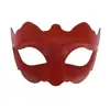 Nueva máscara facial de medio rostro Amazon con patrón de espina de pescado de cuero PVC transfronteriza, accesorio de mascarada misterioso y sofisticado
