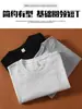 Camiseta masculina de algodão de Xinjiang 270g Camiseta masculina pesada manga curta solta gola redonda japonesa cor sólida camiseta algodão masculino